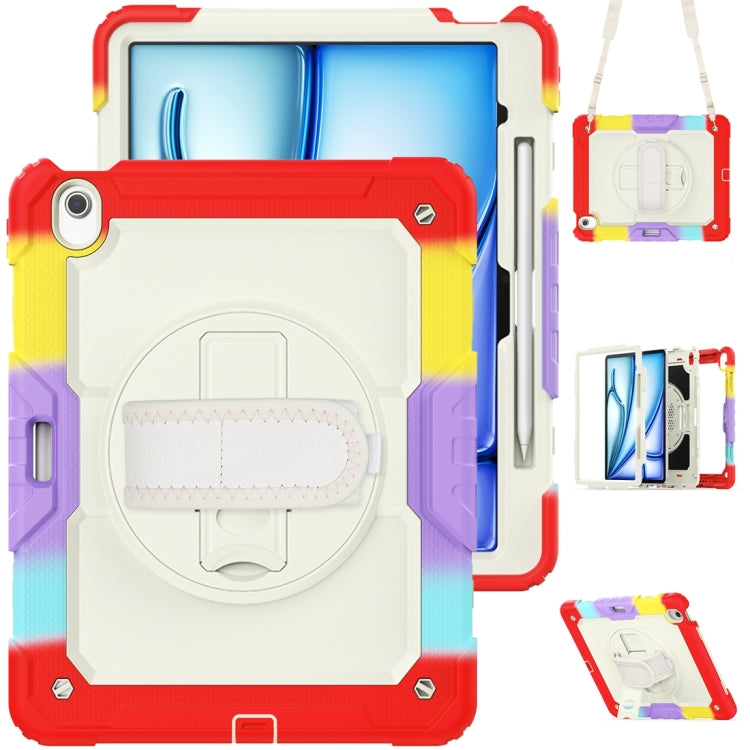 For iPad Air 13 2024 Silicone + PC Tablet Protective Case(Rainbow Red) - iPad Air 13 2024 Cases by buy2fix | Online Shopping UK | buy2fix