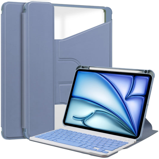 For iPad Air 11 2024 Transparent Rotation Smart Leather Tablet Case with Keyboard(Lavender) - iPad Air 11 2024 Cases by buy2fix | Online Shopping UK | buy2fix