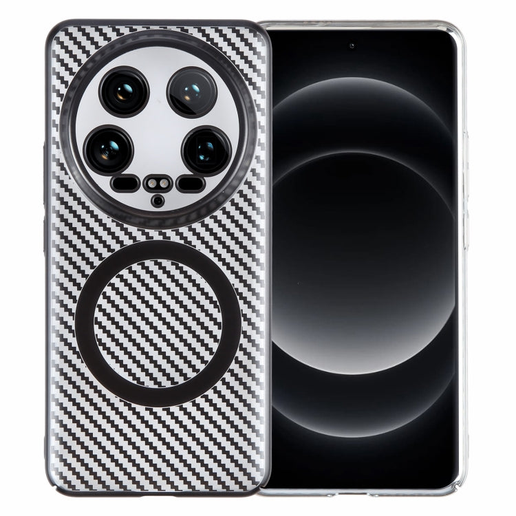 For Xiaomi 14 Ultra 6D Plated Carbon Fiber Clear Magsafe PC Phone Case(Starry Black) - 14 Ultra Cases by buy2fix | Online Shopping UK | buy2fix