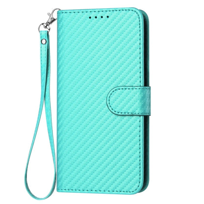 For OnePlus 12 YX0070 Carbon Fiber Buckle Leather Phone Case with Lanyard(Light Blue) - OnePlus Cases by buy2fix | Online Shopping UK | buy2fix