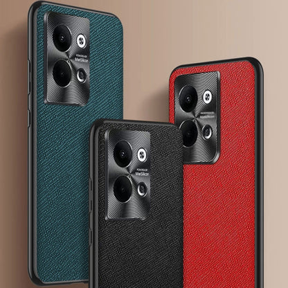 For OPPO Reno9 Pro Cross Texture PU Leather Phone Case(Dark Green) - OPPO Cases by buy2fix | Online Shopping UK | buy2fix