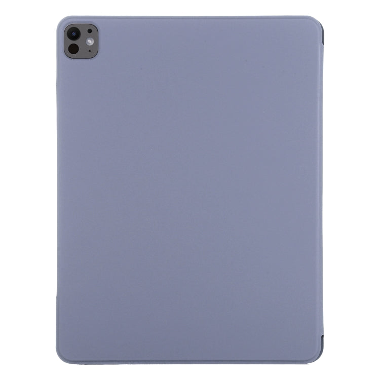 For iPad Pro 11 2024 Double-sided Clip Fixed Buckle Magnetic PU Leather Smart Tablet Case(Purple) - iPad Pro 11 2024 Cases by buy2fix | Online Shopping UK | buy2fix