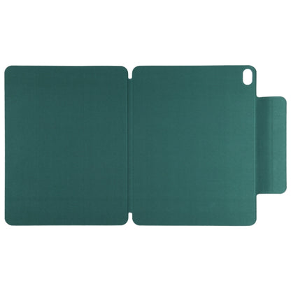 For iPad Air 13 2024 Double-sided Clip Fixed Buckle Magnetic PU Leather Smart Tablet Case(Dark Green) - iPad Air 13 2024 Cases by buy2fix | Online Shopping UK | buy2fix