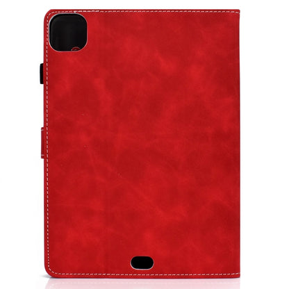 For iPad Pro 11 2024 Cowhide Texture Tablet Leather Smart Case(Red) - iPad Pro 11 2024 Cases by buy2fix | Online Shopping UK | buy2fix