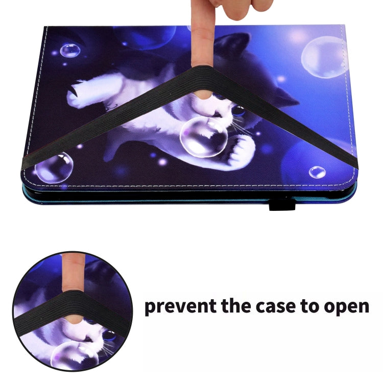 For iPad Pro 11 2024 Painted Elastic Band Smart Leather Tablet Case(Bubble Cat) - iPad Pro 11 2024 Cases by buy2fix | Online Shopping UK | buy2fix