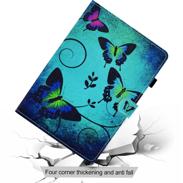 For iPad Pro 11 2024 Painted Stitching Smart Leather Tablet Case(Green Butterflies) - iPad Pro 11 2024 Cases by buy2fix | Online Shopping UK | buy2fix