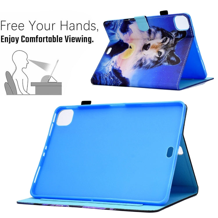 For iPad Pro 11 2024 Painted Stitching Smart Leather Tablet Case(Wolf) - iPad Pro 11 2024 Cases by buy2fix | Online Shopping UK | buy2fix