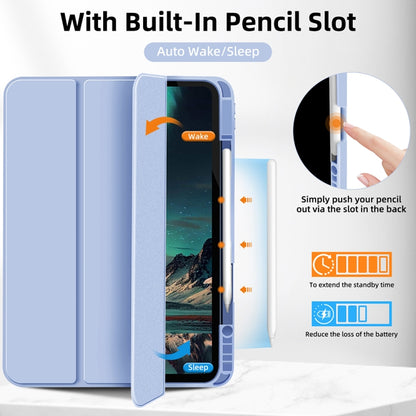 For iPad Pro 13 2024 3-fold TPU Smart Leather Tablet Case with Pen Slot(Ice Blue) - iPad Pro 13 2024 Cases by buy2fix | Online Shopping UK | buy2fix