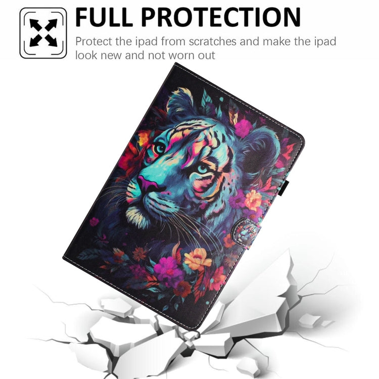 For iPad Pro 11 2024 Painted Litchi Leather Sewing Smart Tablet Case(Tiger) - iPad Pro 11 2024 Cases by buy2fix | Online Shopping UK | buy2fix