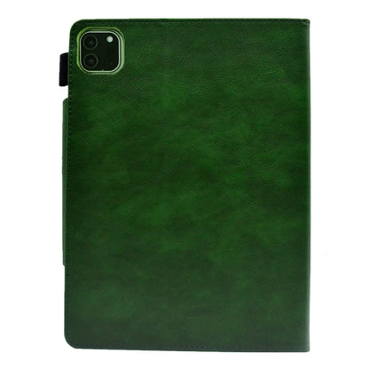 For iPad Pro 11 2024 Suede Cross Texture Magnetic Clasp Leather Smart Tablet Case(Green) - iPad Pro 11 2024 Cases by buy2fix | Online Shopping UK | buy2fix