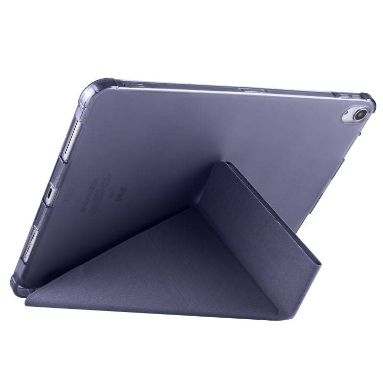 For iPad Pro 11 2024 Multi-folding TPU Leather Smart Tablet Case with Pen Slot(Lavender Purple) - iPad Pro 11 2024 Cases by buy2fix | Online Shopping UK | buy2fix