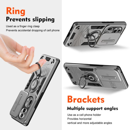 For OPPO Reno11 Pro Global Camshield Ring Holder Phone Case(Grey) - Reno11 Pro Cases by buy2fix | Online Shopping UK | buy2fix
