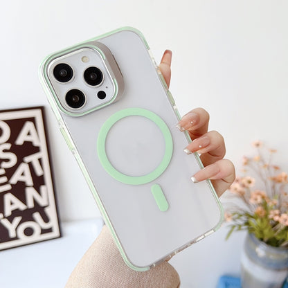 For iPhone 13 Pro J2 High Transparent MagSafe Magnetic Frame Holder Phone Case(Matcha Green) - iPhone 13 Pro Cases by buy2fix | Online Shopping UK | buy2fix