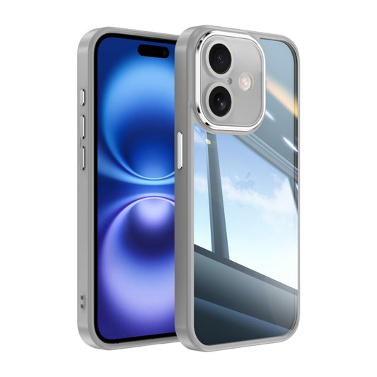 For iPhone 16 Acrylic Hybrid TPU Armor Shockproof Phone Case(Grey) - iPhone 16 Cases by buy2fix | Online Shopping UK | buy2fix