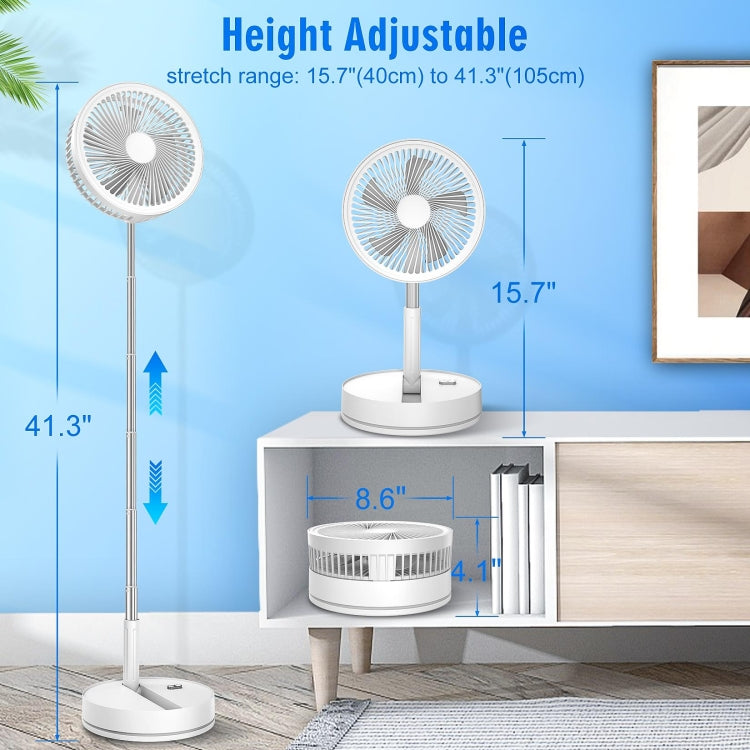 F9 Folding Adjustable Height Desktop Electric Fan(White) - Electric Fans by buy2fix | Online Shopping UK | buy2fix