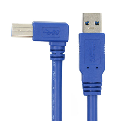 USB 3.0 A Male to B Male 90 Degree Connector Cable for Printer / Hard Disk, Length: 1m(Blue) - USB 3.0 by buy2fix | Online Shopping UK | buy2fix