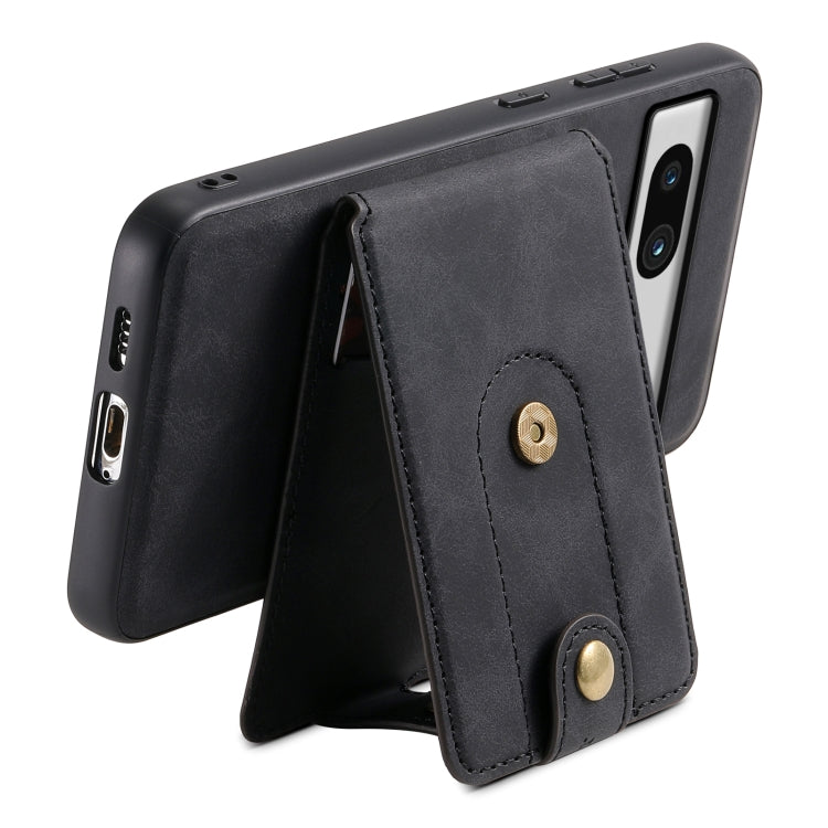 For Google Pixel 7a Denior D14 NK Retro Pattern MagSafe Magnetic Card Holder Leather Phone Case(Black) - Google Cases by Denior | Online Shopping UK | buy2fix