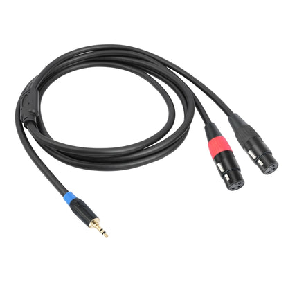 TC195BUXK107RE 3.5mm Male to Dual XLR 3pin Female Audio Cable, Length:1m(Black) - Microphone Audio Cable & Connector by buy2fix | Online Shopping UK | buy2fix