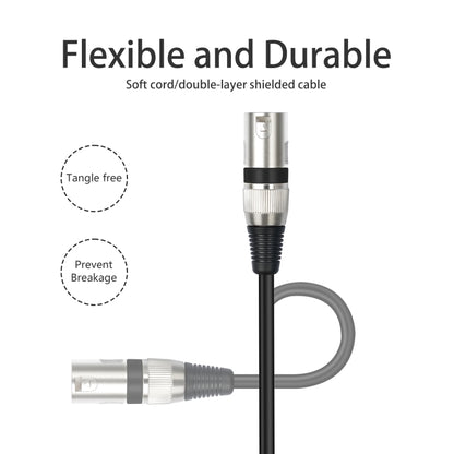 TC145BK55 6.35mm 1/4 TRS Male to XLR 3pin Male Microphone Cable, Length:3m(Black) - Microphone Audio Cable & Connector by buy2fix | Online Shopping UK | buy2fix