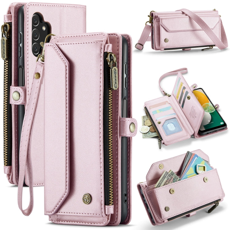 For Samsung Galaxy A13 5G / 4G CaseMe C36 Card Slots Zipper Wallet RFID Anti-theft Leather Phone Case(Pink) - Galaxy Phone Cases by CaseMe | Online Shopping UK | buy2fix