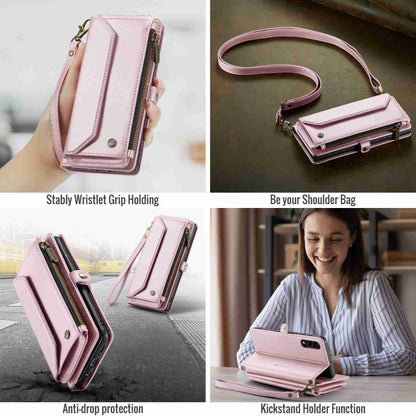 For Samsung Galaxy A30s / A50s / A50 CaseMe C36 Card Slots Zipper Wallet RFID Anti-theft Leather Phone Case(Pink) - Galaxy Phone Cases by CaseMe | Online Shopping UK | buy2fix