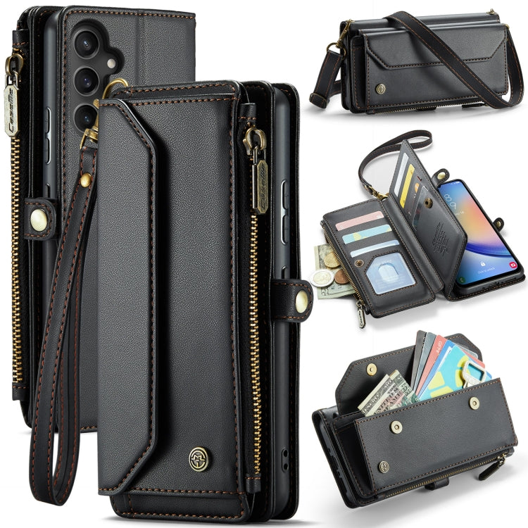 For Samsung Galaxy A34 5G CaseMe C36 Card Slots Zipper Wallet RFID Anti-theft Leather Phone Case(Black) - Galaxy Phone Cases by CaseMe | Online Shopping UK | buy2fix