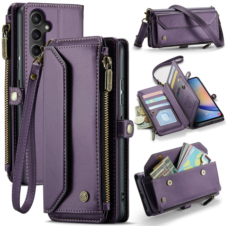 For Samsung Galaxy A34 5G CaseMe C36 Card Slots Zipper Wallet RFID Anti-theft Leather Phone Case(Purple) - Galaxy Phone Cases by CaseMe | Online Shopping UK | buy2fix