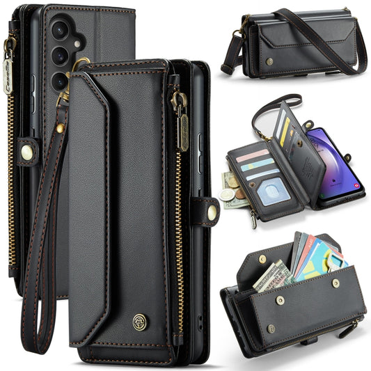 For Samsung Galaxy A54 5G CaseMe C36 Card Slots Zipper Wallet RFID Anti-theft Leather Phone Case(Black) - Galaxy Phone Cases by CaseMe | Online Shopping UK | buy2fix