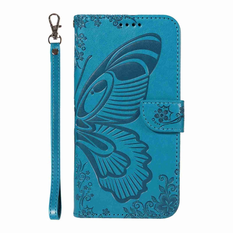 For Sony Xperia 10 VI 2024 Swallowtail Butterfly Embossed Leather Phone Case(Blue) - Sony Cases by buy2fix | Online Shopping UK | buy2fix