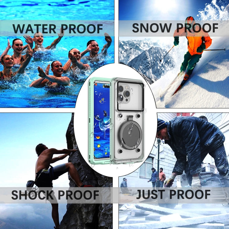 33ft 10m Underwater IP68 Waterproof Phone Case For Under 6.6 inch Phones(Green) - Galaxy Phone Cases by buy2fix | Online Shopping UK | buy2fix