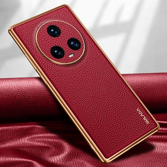 For Honor Magic5 SULADA TPU + Litchi Texture Leather Phone Case(Red) - Honor Cases by SULADA | Online Shopping UK | buy2fix