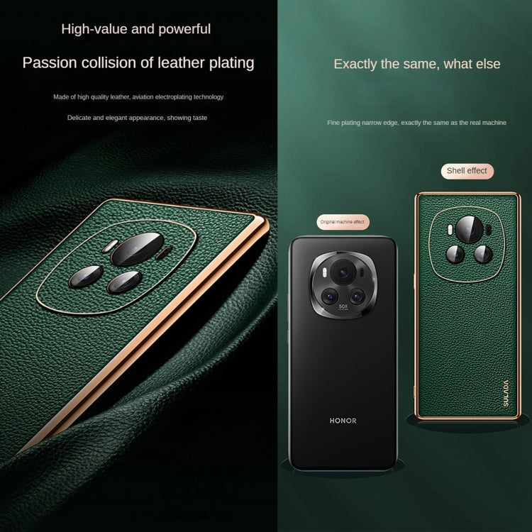 For Honor Magic6 SULADA TPU + Litchi Texture Leather Phone Case(Green) - Honor Cases by SULADA | Online Shopping UK | buy2fix