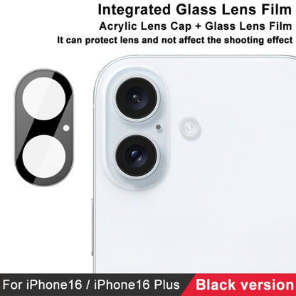 For iPhone 16  / 16 Plus imak High Definition Integrated Glass Lens Film Black Version - Tempered Glass Film by imak | Online Shopping UK | buy2fix