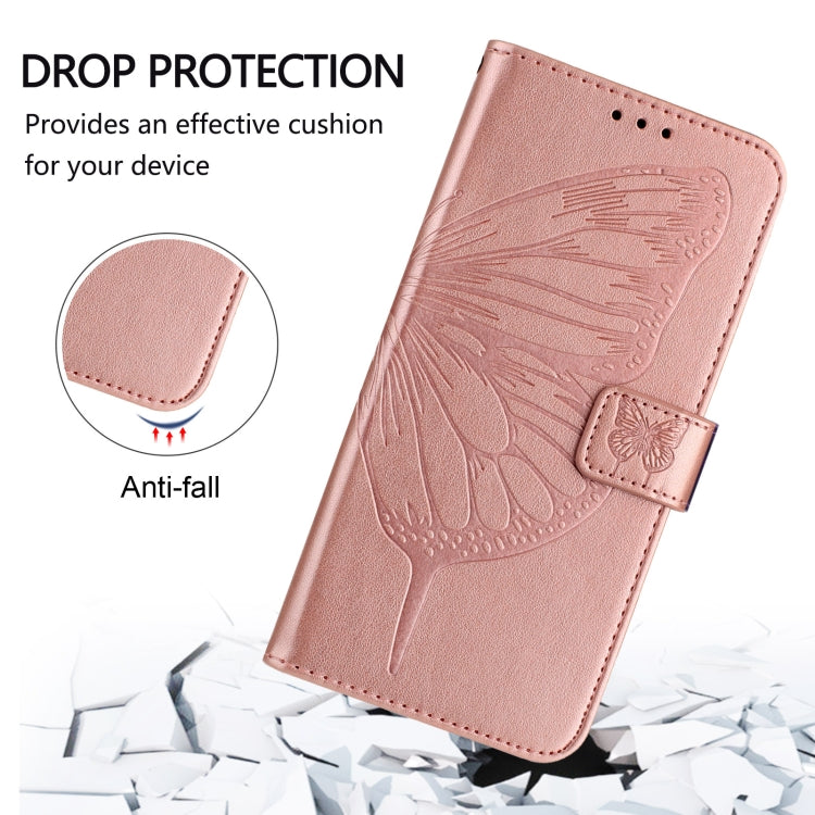 For Blackview Shark 8 Embossed Butterfly Leather Phone Case(Rose Gold) - More Brand by buy2fix | Online Shopping UK | buy2fix