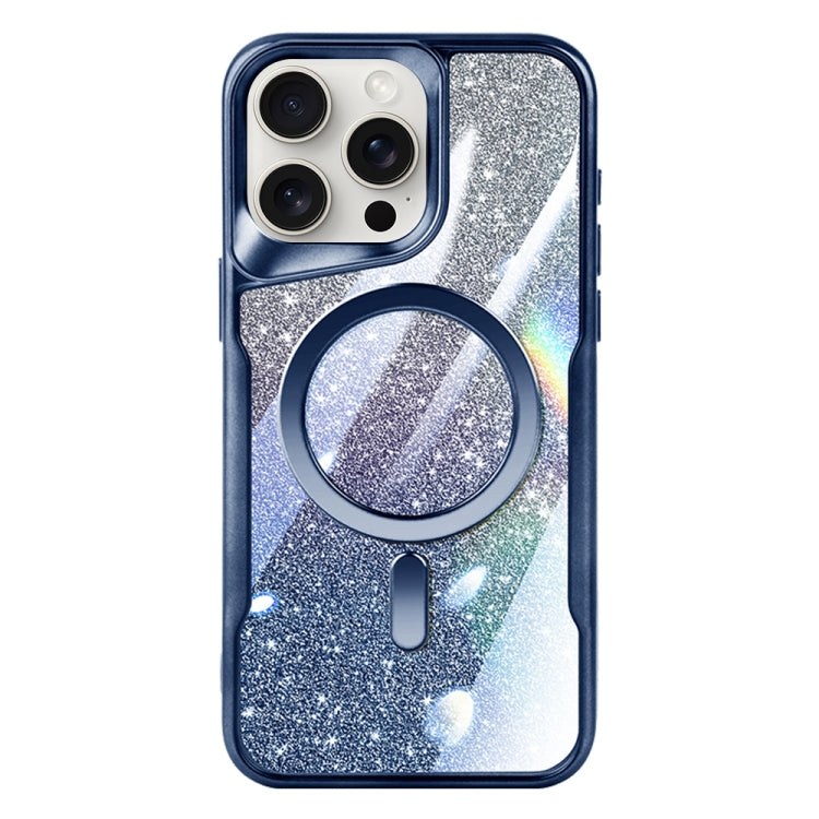 For iPhone 12 Pro Max Blade MagSafe Magnetic Gradient Glitter PC Phone Case(Blue) - iPhone 12 Pro Max Cases by buy2fix | Online Shopping UK | buy2fix