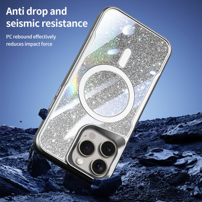 For iPhone 11 Pro Blade MagSafe Magnetic Gradient Glitter PC Phone Case(Silver White) - iPhone 11 Pro Cases by buy2fix | Online Shopping UK | buy2fix