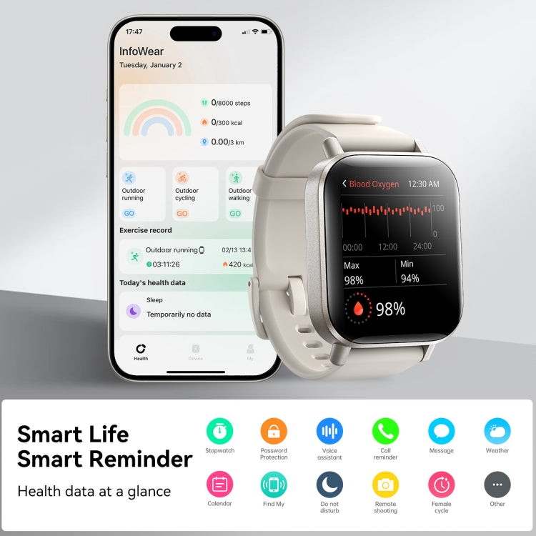 JOYROOM Fit-life Series JR-FT3S 1.96 inch Bluetooth Call Smart Watch Supports Sleep Monitoring(Titanium) - Smart Watches by JOYROOM | Online Shopping UK | buy2fix