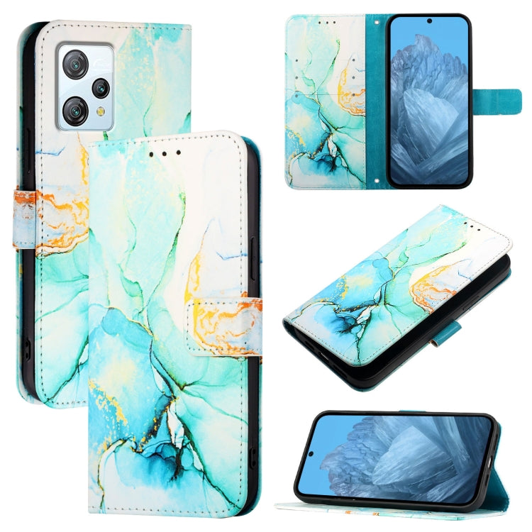 For Blackview A53 PT003 Marble Pattern Flip Leather Phone Case(Green) - More Brand by buy2fix | Online Shopping UK | buy2fix