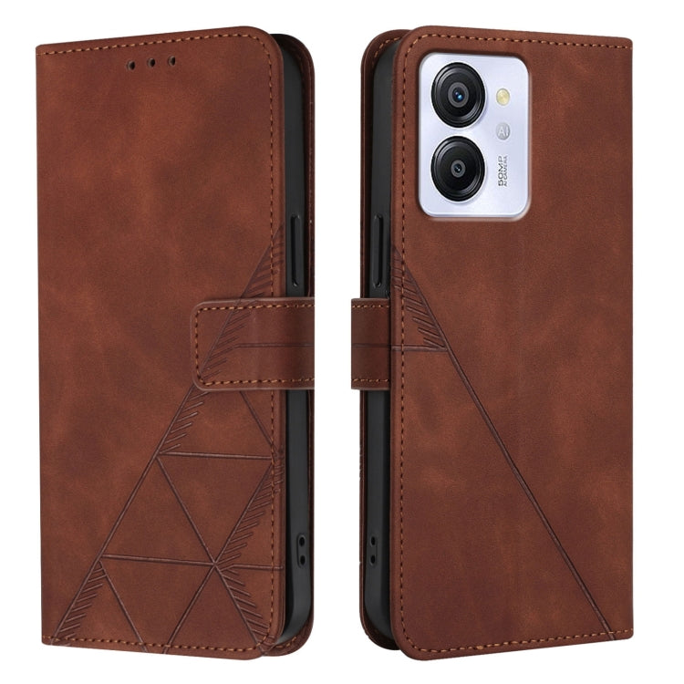 For Blackview Color 8 Crossbody 3D Embossed Flip Leather Phone Case(Brown) - More Brand by buy2fix | Online Shopping UK | buy2fix