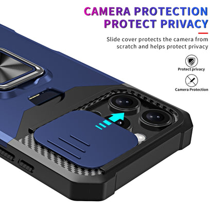 For iPhone 16 Pro Camera Shield Card Slot PC+TPU Phone Case(Black) - iPhone 16 Pro Cases by buy2fix | Online Shopping UK | buy2fix