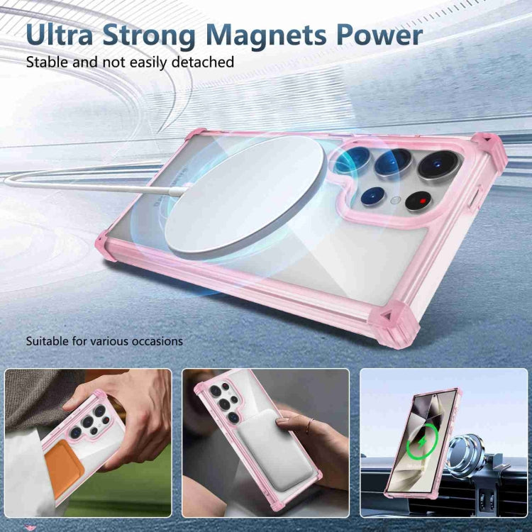 For Samsung Galaxy Note20 Ultra Transparent MagSafe Magnetic Phone Case(Pink) - Galaxy Note20 Ultra Cases by buy2fix | Online Shopping UK | buy2fix