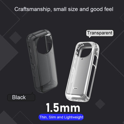 For Insta360 X4 Clear 1.5mm Soft TPU Protective Case With Neck Strap(Clear Black) - Case & Bags by buy2fix | Online Shopping UK | buy2fix