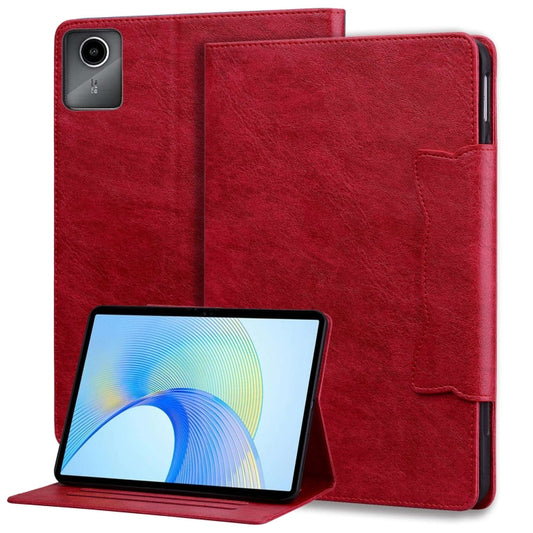 For Lenovo Xiaoxin Pad M11 2024 Cat Buckle Leather Tablet Case(Red) - Lenovo by buy2fix | Online Shopping UK | buy2fix