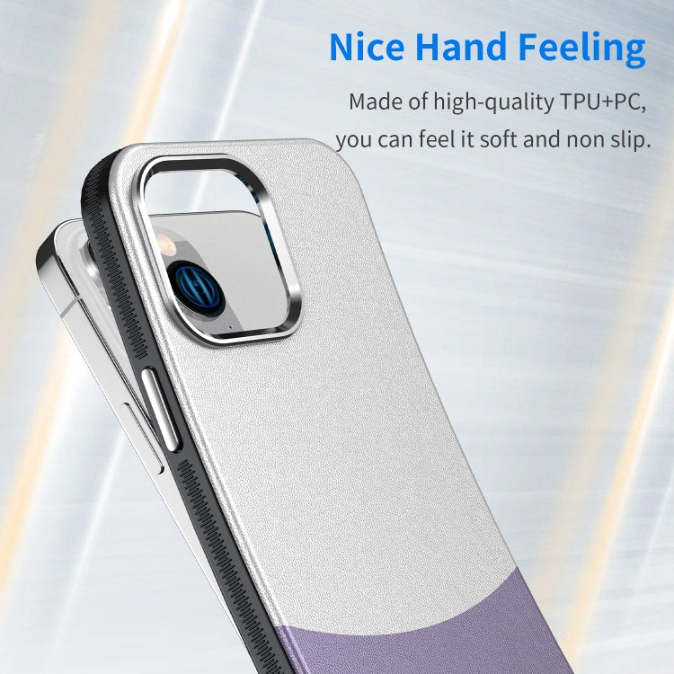 For iPhone 15 Pro Leather Texture MagSafe Magnetic TPU + PC Phone Case(Light Purple) - iPhone 15 Pro Cases by buy2fix | Online Shopping UK | buy2fix