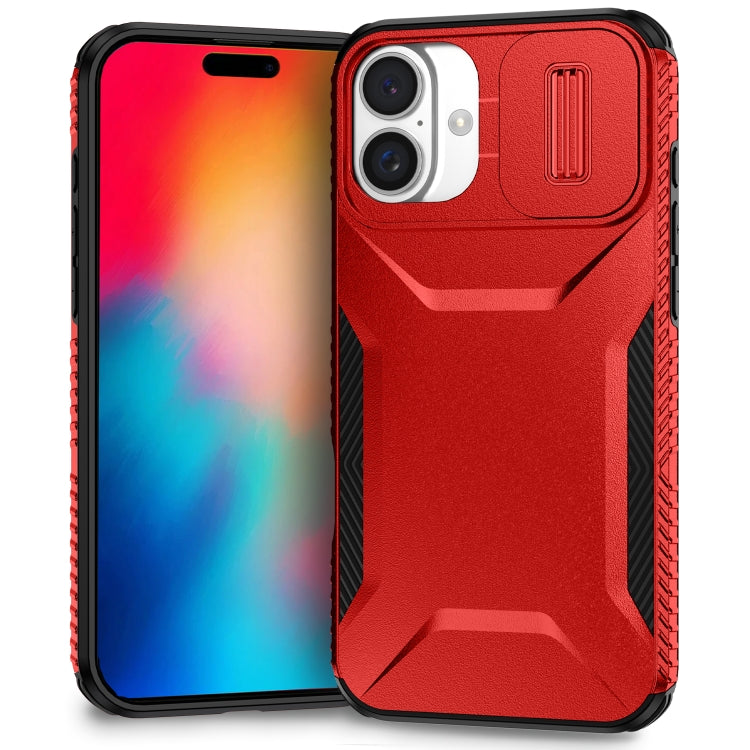 For iPhone 16 Plus Sliding Camshield Phone Case(Red) - iPhone 16 Plus Cases by buy2fix | Online Shopping UK | buy2fix