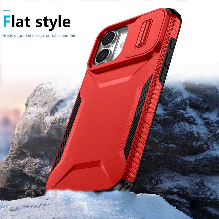 For iPhone 16 Plus Sliding Camshield Phone Case(Red) - iPhone 16 Plus Cases by buy2fix | Online Shopping UK | buy2fix