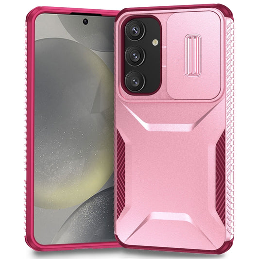 For Samsung Galaxy S25 5G / S24 5G Sliding Camshield Phone Case(Pink + Rose Red) - Galaxy S24 5G Cases by buy2fix | Online Shopping UK | buy2fix