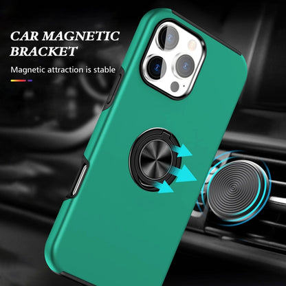 For iPhone 16 Plus Magnetic Ring Holder Phone Case(Dark Green) - iPhone 16 Plus Cases by buy2fix | Online Shopping UK | buy2fix