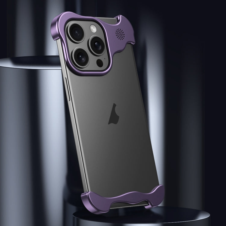 For iPhone 12 Aromatherapy Alloy Frameless Phone Case(Purple) - iPhone 12 / 12 Pro Cases by buy2fix | Online Shopping UK | buy2fix