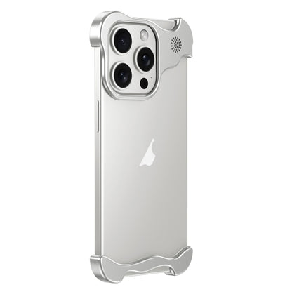 For iPhone 14 Pro Aromatherapy Alloy Frameless Phone Case(Silver) - iPhone 14 Pro Cases by buy2fix | Online Shopping UK | buy2fix